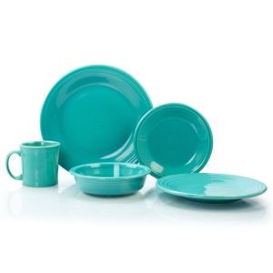 Fiesta® 20-Piece Classic Dinnerware Set with Java Mugs | Turquoise
