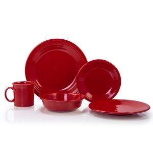 Fiesta® 20-Piece Classic Dinnerware Set with Java Mugs | Scarlet
