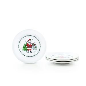 Fiesta® 7.25" Round Salad Plate | Christmas Whimsy (White) Set of 4
