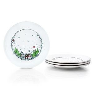Fiesta® 10.5" Round Dinner Plate | Christmas Whimsy (White) Set of 4
