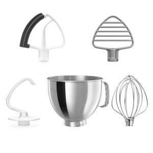KitchenAid 5-Quart Stainless Steel Bowl + Coated Pastry Beater Accessory Pack | Fits 5-Quart KitchenAid Tilt-Head Stand Mixers
