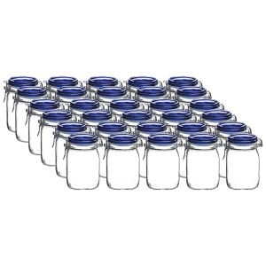 Bormioli Rocco 1L Swing Top Fido Glass Jars - Blue Lid | 30-pack