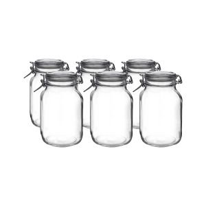 Bormioli Rocco 2L Swing Top Glass Fido Canning Jars | 6-pack