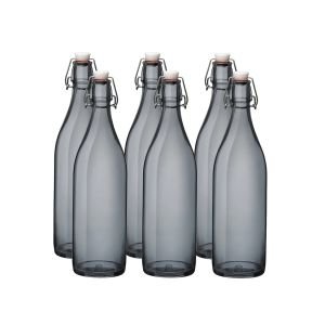 Bormioli Rocco 33.75oz Swing Top Giara Glass Bottles - Gray | 6-pack