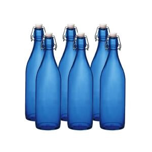 Bormioli Rocco 33.75oz Swing Top Giara Glass Bottles - Navy | 6-pack