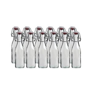 Bormioli Rocco 8.5oz Swing Top Glass Bottles | 12-pack