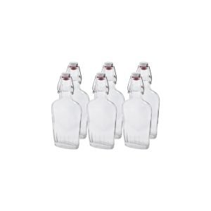Bormioli Rocco 8.5oz Swing Top Glass Flasks | 6-pack