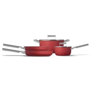SMEG 6-Piece Cookware Set | Red