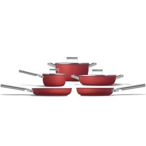 SMEG 8-Piece Cookware Set | Red