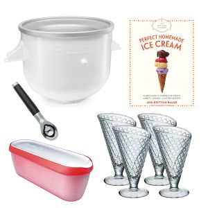 KitchenAid Ice Cream Maker Attachment (Fits on Any KitchenAid Mixer) + Ice Cream Maker Starter Pack
