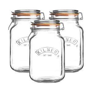 Kilner Square Clip Top Jars (Set of 3) | 68oz