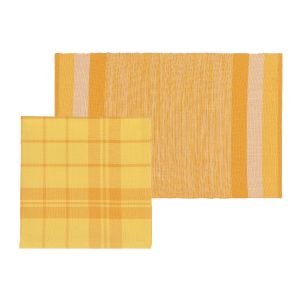 Now Designs Second Spin Recycled Collection Linens Set for 4 | Badhami Yellow