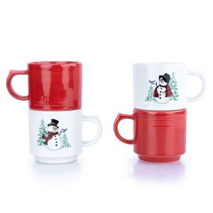 Fiesta® 16oz Stackable Mugs (Set of 4) | Snowman & Snowlady