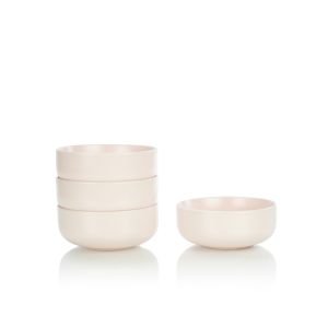Everything Kitchens Modern Flat 24oz Bowls (Set of 4) | Soft Pink