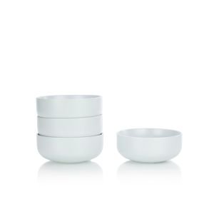 Everything Kitchens Modern Flat 24oz Bowls (Set of 4) | Stone Gray