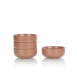 Everything Kitchens Modern Flat 24oz Bowls (Set of 4) | Terracotta