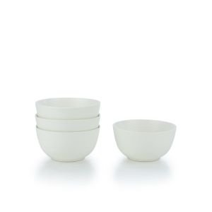 Everything Kitchens Modern Colorful Neutrals - Rippled 6" Bowls (Set of 4) - Matte | Ivory

