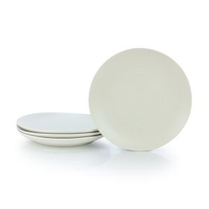 Everything Kitchens Modern Colorful Neutrals - Rippled 10.5" Dinner Plates (Set of 4) - Matte | Beige
