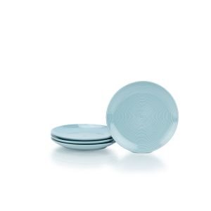 Everything Kitchens Modern Colorful Neutrals - Rippled 8" Side Plates (Set of 4) - Glazed | Blue
