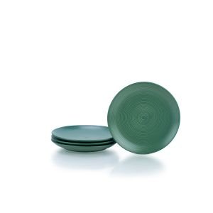 Everything Kitchens Modern Colorful Neutrals - Rippled 8" Side Plates (Set of 4) - Matte | Green
