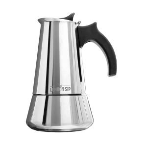 Escali London Sip 10 Cup Stainless Steel Espresso Maker | Silver