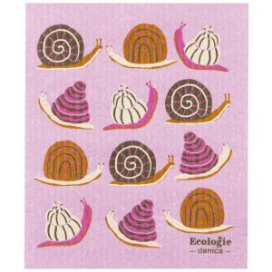 image shows Ecologie by Danica Swedish Sponge Dish Cloth | Snails against a blank, white background