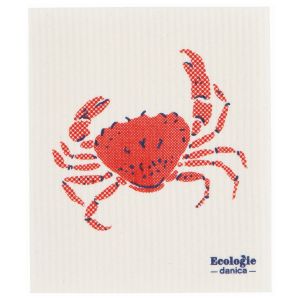 image shows Ecologie by Danica Swedish Sponge Dish Cloth | Daily Catch against a blank, white background crab orange crab