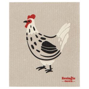 image shows Ecologie by Danica Swedish Sponge Dish Cloth | Chicken against a blank, white background chicken chicken hen