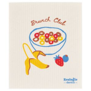 image shows Ecologie by Danica Swedish Sponge Dish Cloth | Brunch Club against a blank, white background banana cereal yellow