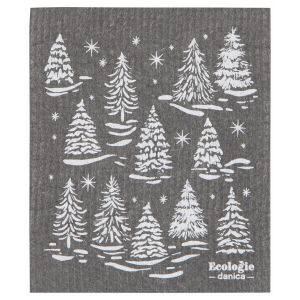 image shows Ecologie by Danica Swedish Sponge Dish Cloth | Winter Frost against a blank, white background christmas tree christmas