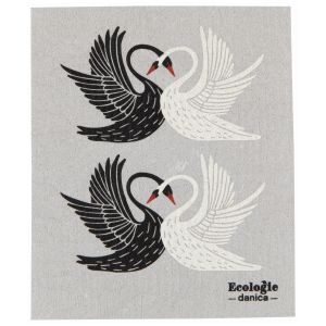 Ecologie by Danica Swedish Sponge Dish Cloth | Swan Song cleaning tools black and white