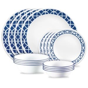 Corelle 16-Piece Dinnerware Set | Cobalt Circles