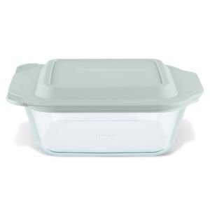 Pyrex Baker with Sage Lid | 8" x 8"
