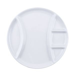 Swissmar Raclette/Fondue Plates (Set of 4) | White - Round