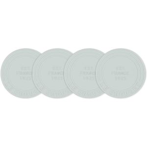 image shows Le Creuset Silicone Coasters (Set of 4) | Sea Salt  against a blank, white background