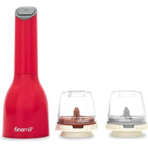 image shows FinaMill Classic Battery Spice Mill | Sangria Red against a blank, white background
