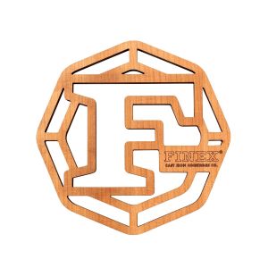 image shows FINEX 8" Cherry Wood Trivet  against a blank, white background