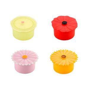 image shows Charles Viancin Floral Containers Small | Set of 4 against a blank, white background