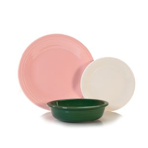 Fiesta® 3-Piece Classic Rim Place Setting (Full Bloom) against a clean white background
