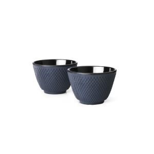 Bredemeijer Xilin Cast Iron Tea Mugs Set of 2 | Blue
