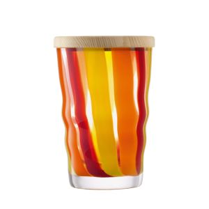 image shows LSA Folk Container & Ash Lid | Orange, Red & Yellow against a blank, white background