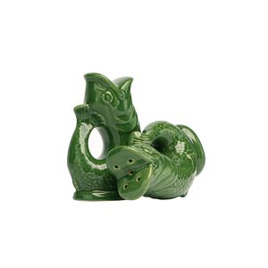 Wade Ceramics Gluggle Salt & Pepper Shakers | Green Against a Plain White Background
