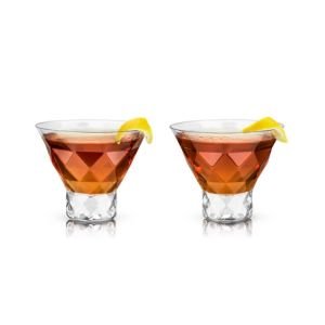 Viski® Gem Crystal Martini Glasses

