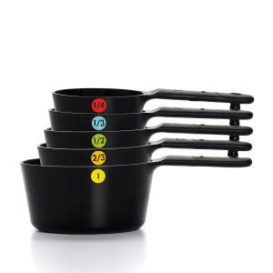 OXO 6-Piece Plastic Measuring Cups - Snaps - Black