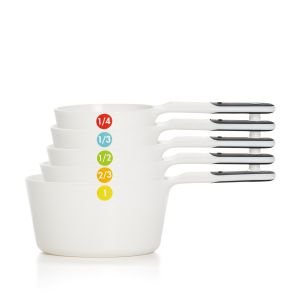 OXO 6-Piece Plastic Measuring Cups - Snaps - White