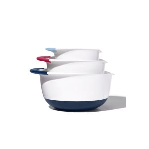 OXO 3 Piece Mixing Bowl Set New Colored Handles