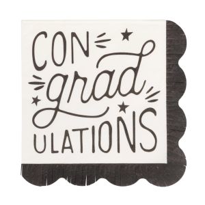 image shows My Mind's Eye 24-Piece ConGRADulations Cocktail Napkins against a blank, white background