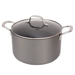 Swiss Diamond Hard Anodized Induction 8-Quart Nonstick Stock Pot with Glass Lid
