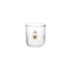 image shows Hazel Mazel Drinking Glass | Daisy against a blank, white background