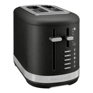 image shows KitchenAid 2 Slice Metal Toaster | Cast Iron Black against a blank, white background